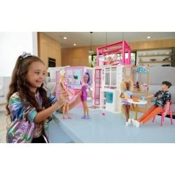 Barbie Dollhouse With Doll, 2 Levels & 4 Play Areas, Fully Furnished, -Toy Doll World GUEST 059646a7 7f4c 4297 8e1a 9ccdc30f6569