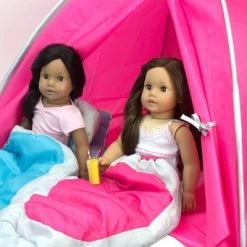 Sophia’s Cocoon Style Camping Sleeping Bag For 18” Dolls, Hot Pink/Gray -Toy Doll World GUEST 06b4d60a 1c44 48c7 9401 e6183f69b595
