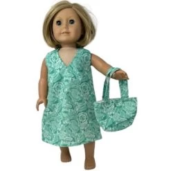 Size 5 Matching Girl And Doll Nautical Mickey Print Beach Dress With Purse