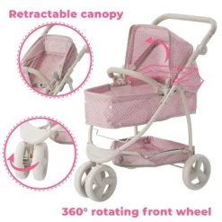 Olivia's Little World 2 In 1 Baby Doll Stroller Pram Foldable Pink/Grey OL-00009 -Toy Doll World GUEST 07c81d05 1d94 49e3 8e3c f4cecc1f9ae0