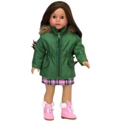Sophia’s Complete Fall Outfit With Dress, Parka, & Booties For 18” Dolls, Pink/Green -Toy Doll World GUEST 1680c0c5 942e 4f63 93ff 50129bb7400f