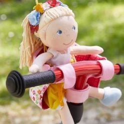 HABA Soft Doll's Bike Seat Flower Meadow - Attaches To Handlebars