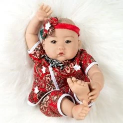 Paradise Galleries Lifelike Reborn Baby Doll Mei, 20 Inch Girl In GentleTouch Vinyl & Weighted Body, 4-Piece Set