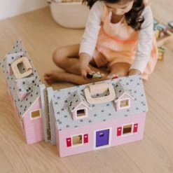 Melissa & Doug Fold And Go Wooden Dollhouse With 2 Dolls And Wooden Furniture -Toy Doll World GUEST 17ff55ba 78ba 4cf4 b35c d6d6ad047c2e