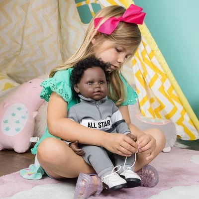 Adora Realistic Baby Doll All Star Toddler Doll - 20 Inch, Soft CuddleMe Vinyl, Brown Hair, Brown Eyes 8 Adora Realistic Baby Doll All Star Toddler Doll - 20 Inch, Soft CuddleMe Vinyl, Brown Hair, Brown Eyes - Image 6