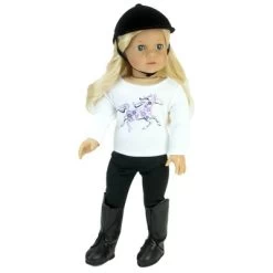 Sophia’s 4 Piece Horseback Riding Outfit With Riding Boots Set For 18'' Dolls, Black