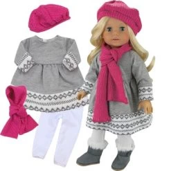 Sophia’s Doll Dress, Leggings, Hat, And Scarf Set For 18" Dolls