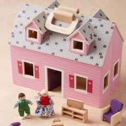 Melissa & Doug Fold And Go Wooden Dollhouse With 2 Dolls And Wooden Furniture -Toy Doll World GUEST 20e80317 1807 46be 9e34 18d17800e4e2