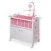 Badger Basket Cabinet Doll Crib With Chevron Bedding And Free Personalization Kit - White/Pink -Toy Doll World GUEST 223558ea 80ad 4874 b91a a7d395cb5eed