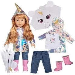 Dress Along Dolly Rainbow Unicorn Outfit For American Girl Doll