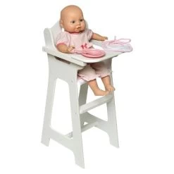 Badger Basket Doll High Chair With Accessories And Free Personalization Kit - White/Pink/Gingham -Toy Doll World GUEST 246c765c 78db 47f9 8db4 7f1970516c93