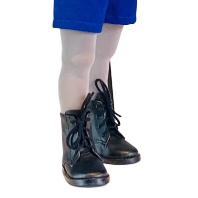 A Girl For All Time: Black Lace Up Boots For 16 Inch British Dolls 4 A Girl For All Time: Black Lace Up Boots For 16 Inch British Dolls - Image 2