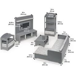 Media Room Furniture Set For 18" Dolls - Gray/White -Toy Doll World GUEST 29e93ae5 e0b1 497f 9781 81eb7011ba0c