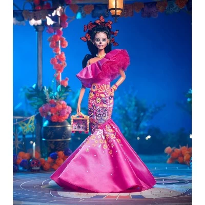Barbie 13'' Signature 2023 Dia De Muertos Collector Doll In Ruffled Pink Gown 3 Barbie 13'' Signature 2023 Dia De Muertos Collector Doll In Ruffled Pink Gown