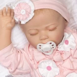 Paradise Galleries Reborn Baby Doll With Magnetic Pacifier, Buttons & Bows, 21 Inch Sleeping Girl In Softtouch Vinyl & Weighted Body, 8-Piece Gift Set -Toy Doll World GUEST 31223b3a 972f 4107 a954 0630ea8bbe23
