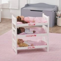 Badger Basket 1-2-3 Convertible Doll Bunk Bed With Bedding - Pink/Stripe -Toy Doll World GUEST 31229423 e310 4e40 a41a 57cf2c89ebbb