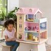 HearthSong Imagine My Place Dollhouse With Turntable And 35-Piece Dollhouse Furniture Set