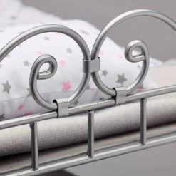 Badger Basket Scrollwork Metal Triple Doll Bunk Bed With Ladder And Bedding - Silver/Pink/Stars -Toy Doll World GUEST 32df72c4 2c48 4116 8c5b 71eb389c4817