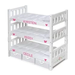 Badger Basket 1-2-3 Convertible Doll Bunk Bed With Bedding And Baskets - White Rose -Toy Doll World GUEST 343bd154 7363 4926 99ed 5e5ffc61ae4a