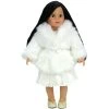 Sophia’s Faux Faux Fur Coat With Sash Closure For 18" Dolls, Ivory