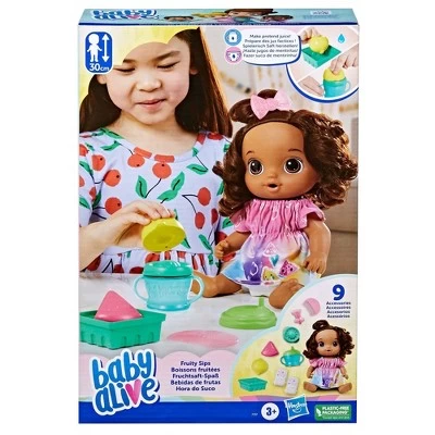 Baby Alive Fruity Sips Baby Doll - Brown Hair/Brown Eyes 4 Baby Alive Fruity Sips Baby Doll - Brown Hair/Brown Eyes - Image 2