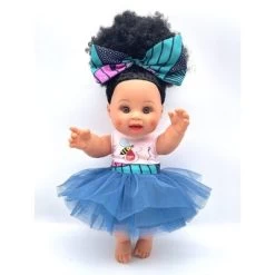 Orijin Bees Natural Puffy 12" Baby Bee Doll - Black Hair With Brown Eyes