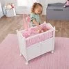 Badger Basket Cabinet Doll Crib With Gingham Bedding And Free Personalization Kit - White/Pink