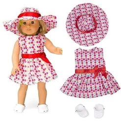 Dress Along Dolly Polka Dot Dress Outfit For American Girl Doll