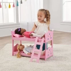 Badger Basket Blossoms & Butterflies Doll Bunk Beds With Ladder