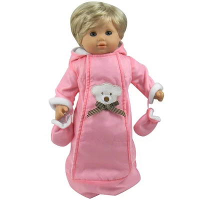 Sophia’s Polar Bear Bunting Snowsuit Sack For 15" Dolls, Pink 3 Sophia’s Polar Bear Bunting Snowsuit Sack For 15" Dolls, Pink