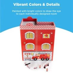 Best Choice Products 32in Kids 3-Story Pretend Wooden Fire Station Play Set Toy, W/ 2 Vehicles, 12 Accessories, 5 Rooms -Toy Doll World GUEST 53b8a058 8b27 47ac 9b86 455cdea0d46e