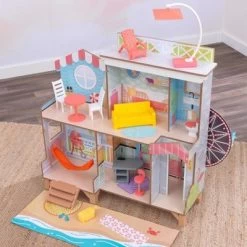 Kidkraft Ferris Wheel Fun Beach House Wooden 360-Play Dollhouse With 19 Accessories -Toy Doll World GUEST 56b14ed6 0c38 46a4 b631 f32272eaad2a