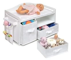 Badger Basket Doll Care Station With Three Baskets And Pocket Organizer - White Rose -Toy Doll World GUEST 57295b94 d4c6 453a 99e7 e8dc91e4e653