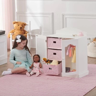 Badger Basket Mirrored Doll Armoire With Baskets 5 Badger Basket Mirrored Doll Armoire With Baskets - Image 3