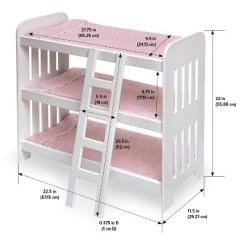 Badger Basket Triple Doll Bunk Bed With Ladder, Bedding, And Free Personalization Kit - Pink Gingham 14 Badger Basket Triple Doll Bunk Bed With Ladder, Bedding, And Free Personalization Kit - Pink Gingham -Toy Doll World GUEST 5d9dcef6 5586 466a a29e 2b97e71fa2c4