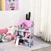 Qaba Kids Wooden Multi-Level Dream House Villa Kit With Furniture And Accessories