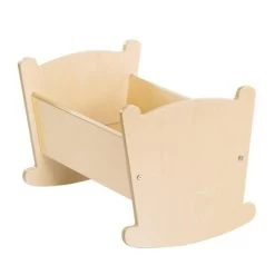 Kaplan Early Learning Wooden Doll Cradle With Pillow And Blanket Bedding