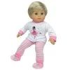 Sophia’s Ballerina Design Pajama & Slipper Set For 15” Baby Dolls, Light Pink/White