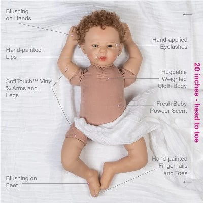 Paradise Galleries Reborn Baby Doll I Love You S-Mores 20 Inch Baby Doll - Brown Hair/Blue Gray Eyes 7 Paradise Galleries Reborn Baby Doll I Love You S-Mores 20 Inch Baby Doll - Brown Hair/Blue Gray Eyes - Image 5