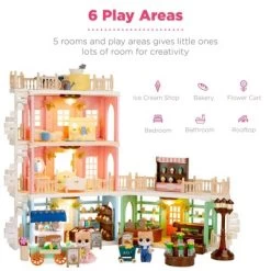 Best Choice Products Deluxe Cottage Dollhouse Mansion Pretend Toy Playset W/ 225 Accessories And Tiny Critters For Kids -Toy Doll World GUEST 665dc0d7 727e 4571 b71d 0678ada736cf