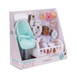 Perfectly Cute Baby Snack And Nap Set 8" Baby Doll - Brown Hair/Brown Eyes