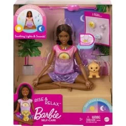 Barbie Self-Care Rise & Relax Doll With Gray Puppy -Toy Doll World GUEST 6aaee6fb da55 416f ae41 12243846843d