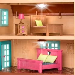 Li'l Woodzeez Toy House With Furniture 20pc - Honeysuckle Hillside Cottage