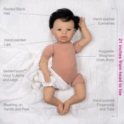 Paradise Galleries Reborn Toddler Boy Doll Lil' Rebel, 21 Inch With Black Rooted Hair And Blue Eyes, Made In GentleTouch Vinyl -Toy Doll World GUEST 6da48e09 a313 4c78 89f9 c2f5f2ec3417