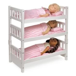 Badger Basket 1-2-3 Convertible Doll Bunk Bed With Bedding - Pink/Stripe -Toy Doll World GUEST 6f6e7d72 9a9b 487f 9c81 f341dceefaa5
