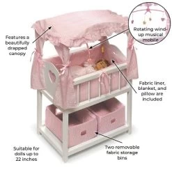Badger Basket Doll Canopy Crib With Mobile & Storage Bins -Toy Doll World GUEST 72b16dc5 3e92 4f85 91fd 6a91919204e9