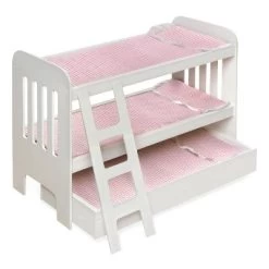 Badger Basket Trundle Doll Bunk Bed With Ladder And Free Personalization Kit - White/Pink -Toy Doll World GUEST 72fc6c4b ebd9 4042 b411 870874cdca18