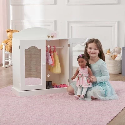 Badger Basket Mirrored Doll Armoire With Baskets 3 Badger Basket Mirrored Doll Armoire With Baskets