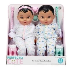 Perfectly Cute My Sweet Baby Twins 14" Baby Doll - Brown Hair