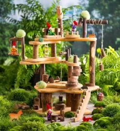 HearthSong - Tree Fort Super Saver Wooden Dollhouse Playset For Kids